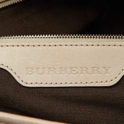 مملوكة مسبقًا Burberry Beige Smoke Check PVC and Leather Tote