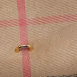 Pre Owned Burberry Pink House Check Canvas and Leather Macken Crossbody Bag