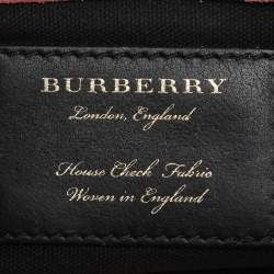 Pre Owned Burberry Pink House Check Canvas and Leather Macken Crossbody Bag