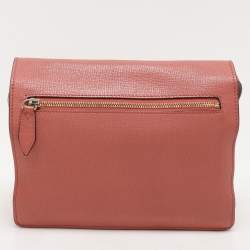 Pre Owned Burberry Pink House Check Canvas and Leather Macken Crossbody Bag