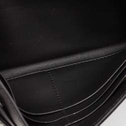 Burberry Black Leather Buckle Continental Wallet