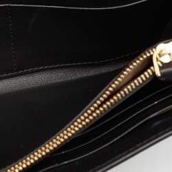 Burberry Black Leather Buckle Continental Wallet