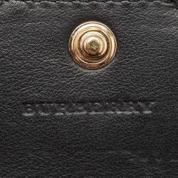 Burberry Black Leather Buckle Continental Wallet
