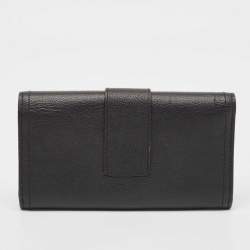 Burberry Black Leather Buckle Continental Wallet