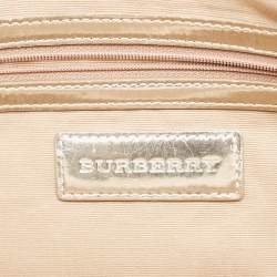 Burberry Gold/Beige Supernova Check PVC and Patent Leather Nickie Tote