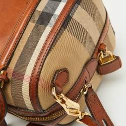 Burberry Beige/Brown House Check Canvas and Leather Alchester Satchel