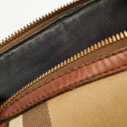 Burberry Beige/Brown House Check Canvas and Leather Alchester Satchel