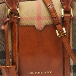 Burberry Beige/Brown House Check Canvas and Leather Alchester Satchel