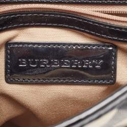 Burberry Beige/Black Supernova Check Coated Canvas and Patent Leather Dryden Shoulder Bag