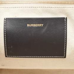 Pre Owned Burberry Black/Grey Canvas and Leather Medium Freya Tote