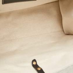 Pre Owned Burberry Black/Grey Canvas and Leather Medium Freya Tote