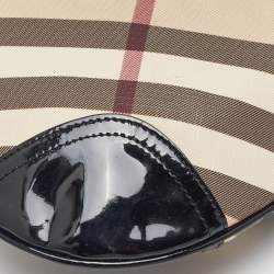 Burberry Beige/Black Supernova Check Coated Canvas and Patent Leather Dryden Crossbody Bag