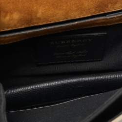 Pre Owned Burberry Black Leather and Fabric Small Macken Crossbody Bag