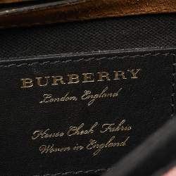 Pre Owned Burberry Black Leather and Fabric Small Macken Crossbody Bag
