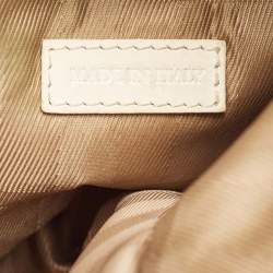 Burberry White Quilted Leather Brooke Hobo