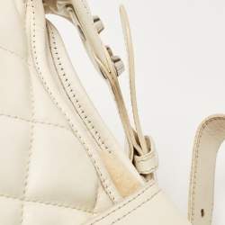 Burberry White Quilted Leather Brooke Hobo