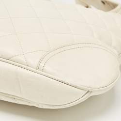 Burberry White Quilted Leather Brooke Hobo