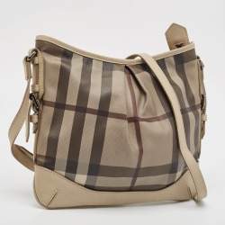 Burberry Beige Smoke Check PVC and Leather Hartham Crossbody Bag