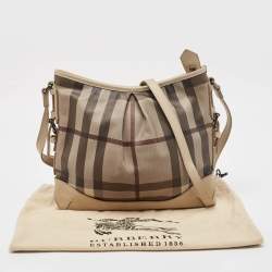 Burberry Beige Smoke Check PVC and Leather Hartham Crossbody Bag