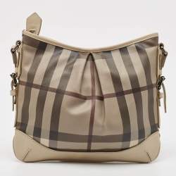 Burberry Beige Smoke Check PVC and Leather Hartham Crossbody Bag