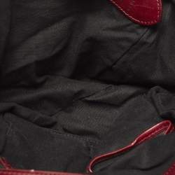 Burberry Burgundy/Beige House Check Fabric Small Canterbury Tote