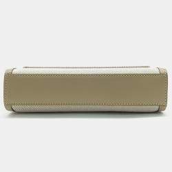 Pre Owned Burberry Beige Canvas and Leather pocket mini bag