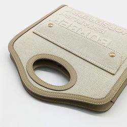 Pre Owned Burberry Beige Canvas and Leather pocket mini bag