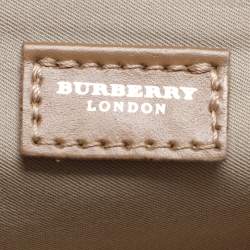 مملوكة مسبقًا Burberry Pink/Beige House Check PVC and Leather Buckle Flap Shoulder Bag