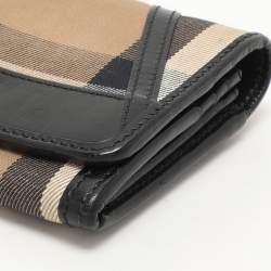 Burberry Black/Beige Nova Check Canvas and Leather Continental Wallet