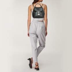 Pre Owned Burberry Black Pebbled Leather Small Belmont Backpack