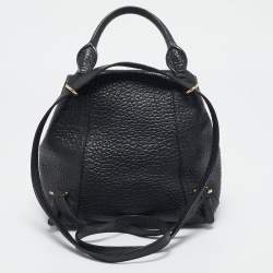 Pre Owned Burberry Black Pebbled Leather Small Belmont Backpack
