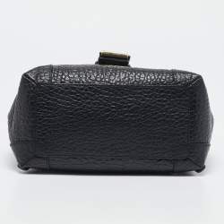 Pre Owned Burberry Black Pebbled Leather Small Belmont Backpack