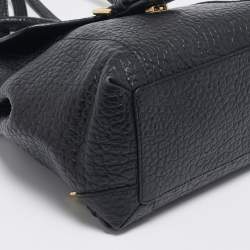 Pre Owned Burberry Black Pebbled Leather Small Belmont Backpack