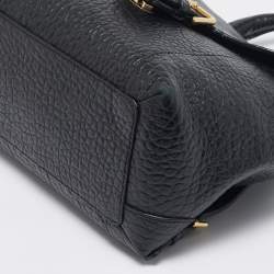 Pre Owned Burberry Black Pebbled Leather Small Belmont Backpack