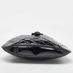 Pre Owned Burberry Black Quilted Patent Leather Brooke Hobo