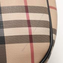Burberry Beige/Black Leather and House Check PVC Hobo