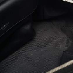 Pre Owned Burberry Black Leather Medium Cube Satchel