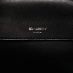 Pre Owned Burberry Black Leather Medium Cube Satchel