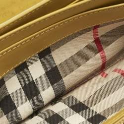 Pre Owned Burberry Yellow Leather Continental Wallet