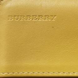 Pre Owned Burberry Yellow Leather Continental Wallet