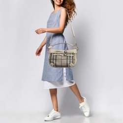 مملوكة مسبقًا Burberry Beige Smoke Check PVC Waltham Shoulder Bag