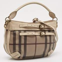 مملوكة مسبقًا Burberry Beige Smoke Check PVC Waltham Shoulder Bag