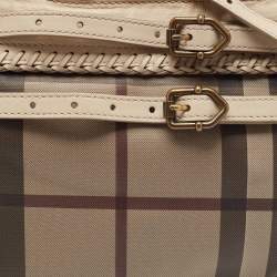 مملوكة مسبقًا Burberry Beige Smoke Check PVC Waltham Shoulder Bag