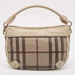 مملوكة مسبقًا Burberry Beige Smoke Check PVC Waltham Shoulder Bag