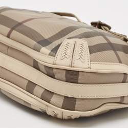 مملوكة مسبقًا Burberry Beige Smoke Check PVC Waltham Shoulder Bag