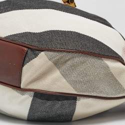 Burberry Brown Super Novacheck Fabric Warrior Drawstring Hobo