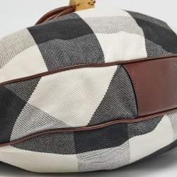 Burberry Brown Super Novacheck Fabric Warrior Drawstring Hobo