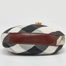 Burberry Brown Super Novacheck Fabric Warrior Drawstring Hobo