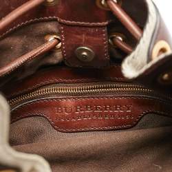 Burberry Brown Super Novacheck Fabric Warrior Drawstring Hobo