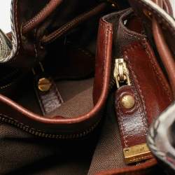 Burberry Brown Super Novacheck Fabric Warrior Drawstring Hobo